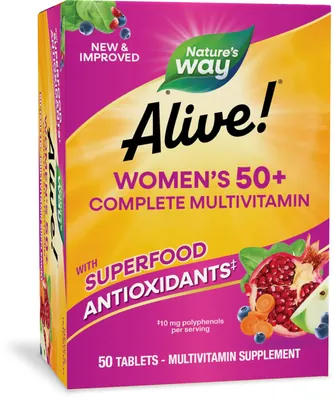 Мультивітаміни для жінок 50+ Nature's Way Alive! Women’s 50+ Complete Multivitamin, 50 таблеток
