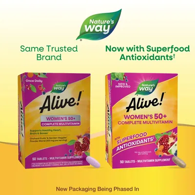 Мультивітаміни для жінок 50+ Nature's Way Alive! Women’s 50+ Complete Multivitamin, 50 таблеток