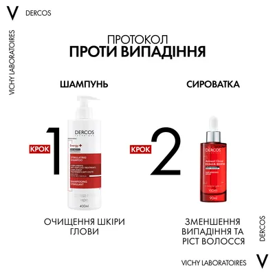 Шампунь Vichy Dercos тонізуючий з Амінексилом проти випадіння волосся, 400 мл
