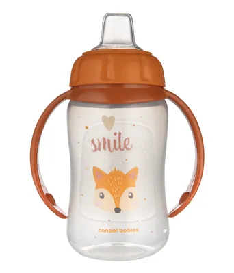 Кружка Canpol babies Cute Animals тренувальна з силіконовим носиком, помаранчева, 56/512_ora, 320 мл
