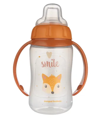 Кружка Canpol babies Cute Animals тренувальна з силіконовим носиком, помаранчева, 56/512_ora, 320 мл