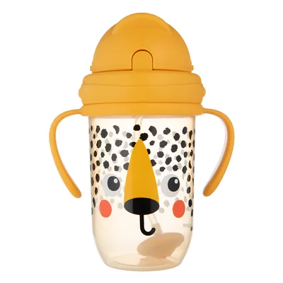 Кружка-непроливайка Canpol babies BabiesBoo з трубочкою і обтяжувачем, гепард, 56/617_ora, 270 мл