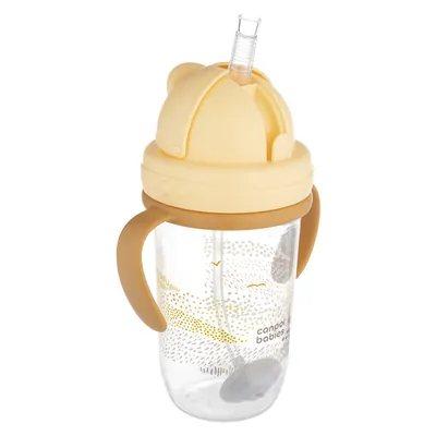 Кружка-непроливайка Canpol babies Mountains з трубочкою і обтяжувачем, бежева, 56/620_bei, 270 мл