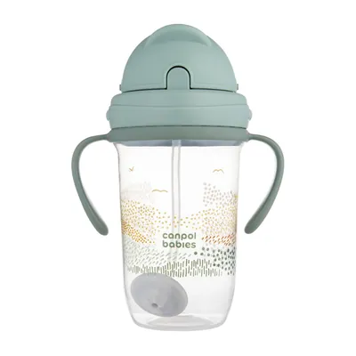 Кружка-непроливайка Canpol babies Mountains з трубочкою і обтяжувачем, сіра, 56/620_gre, 270 мл