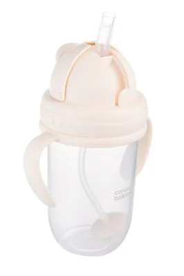 Кружка-непроливайка Canpol babies з трубочкою і обтяжувачем, кремова, 56/623_cre, 270 мл