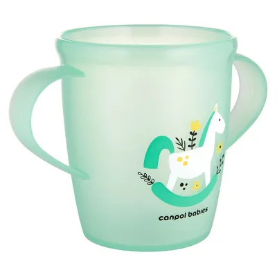 Кружка Canpol babies Toys 2/101_gre з ручками, зелена, 250 мл