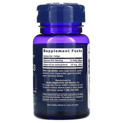 Вітамін Д3 Life Extension Vitamin D3 5000 МО капсули по 125 мкг №60