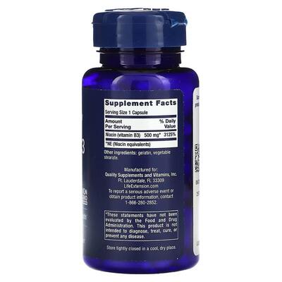 Ниацин Life Extension Niacin Vitamin B3 капсулы по 500 мг №100