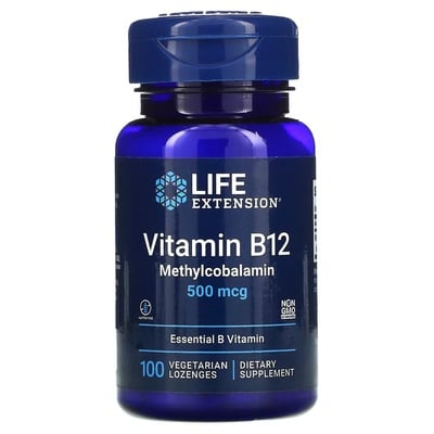 Витамин В12 Life Extension Vitamin B12 Methylcobalamin пастилки по 500 мкг №100