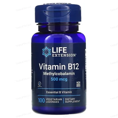 Вітамін В12 Life Extension Vitamin B12 Methylcobalamin пастилки по 500 мкг №100
