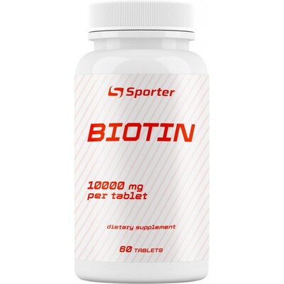 Біотин Sporter Biotin 10000 мкг, 60 таблеток