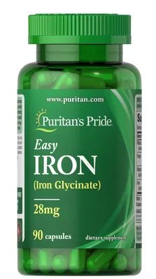 Заліза гліцинат Puritan's Pride Easy Iron 28 мг, 90 капсул