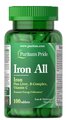 Железо Puritan's Pride Iron All, 100 таблеток