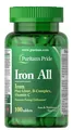 Залізо Puritan's Pride Iron All, 100 таблеток