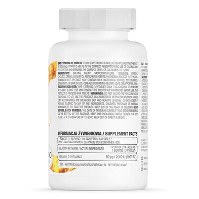 Витамин Д3 OstroVit Vitamin D3 8000 МЕ, 200 таблеток