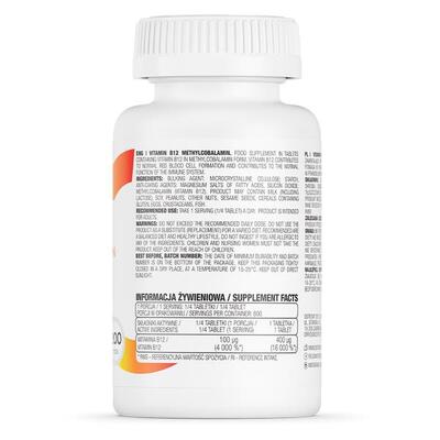 Вітамін В12 Метилкобаламін OstroVit Vitamin В12 Methylcobalamin, 200 таблеток