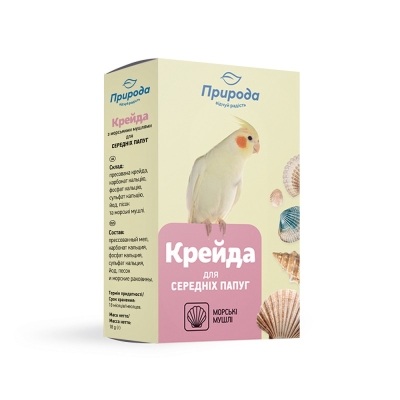 Мел для средних попугаев Природа PR740011 с морскими ракушками, 18 г