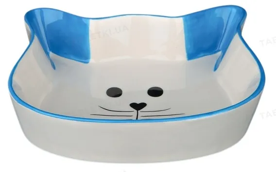 Миска для котів Trixie 24494 котяча мордочка 12 см, 250 мл