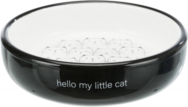 Миска для котов Trixie 24771 коротконосых пород керамическая 15 см черно-белая, 300 мл
