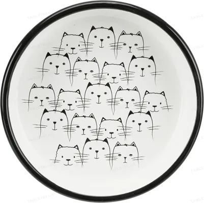 Миска для котів Trixie 24771 коротконосих порід керамічна 15 см чорно-біла, 300 мл