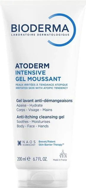 Гель Bioderma Atoderm Intensive очищуючий для обличчя та тіла, для сухої атопічної шкіри, 200 мл