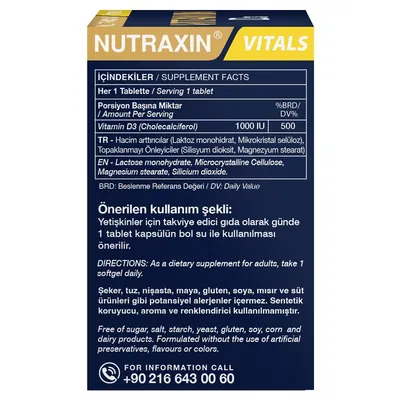 Вітамін D3 Nutraxin Vitamin D3 1000 МО таблетки №120