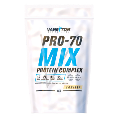 Протеин Vansiton Mega Protein Pro-70 (Мега Протеин Про-70), ваниль, 450 г