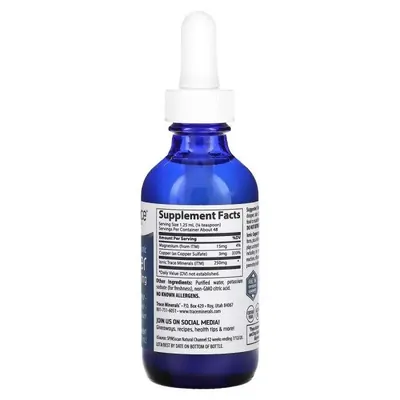 Мідь іонна Trace Minerals Ionic Copper 3 мг у краплях, 59 мл