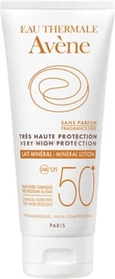 Молочко солнцезащитное Avene SPF50+ минеральное для гиперчувствительной кожи, 100 мл
