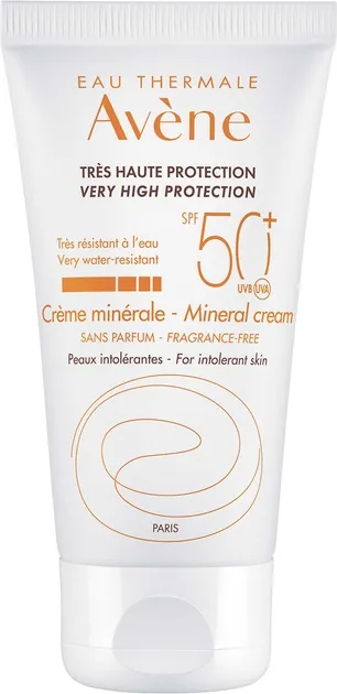 Крем сонцезахисний Avene SPF50+ мінеральний для гіперчутливої шкіри, 50 мл