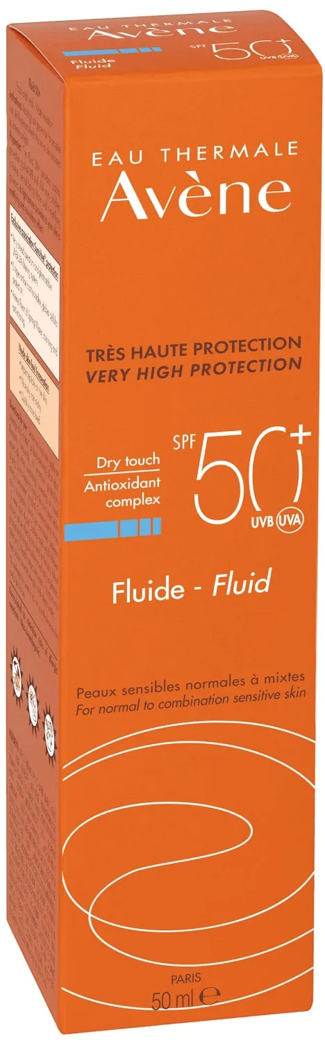 Флюїд cонцезахисний Avene SPF50+ Dry touch для нормальної та комбінованої чутливої шкіри (2047), 50 мл