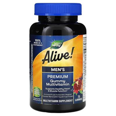 Мультивитамины для мужчин Nature's Way Alive! Men's Premium, 75 жевательных таблеток