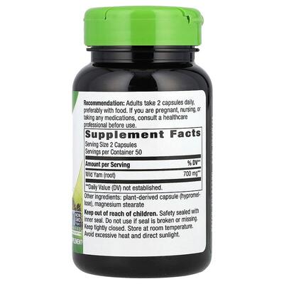 Дикий ямс Nature's Way Wild Yam, 100 капсул