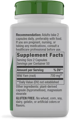 Дикий ямс Nature's Way Wild Yam, 100 капсул