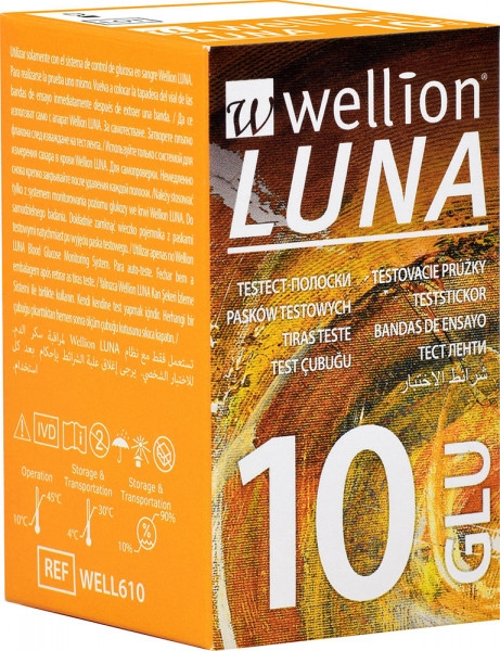 Тест-полоски Wellion Luna Duo/Trio для глюкометра, 10 штук