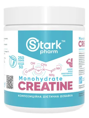Креатин Stark Pharm Creatine Monohydrate без смакових добавок, банка 250 г