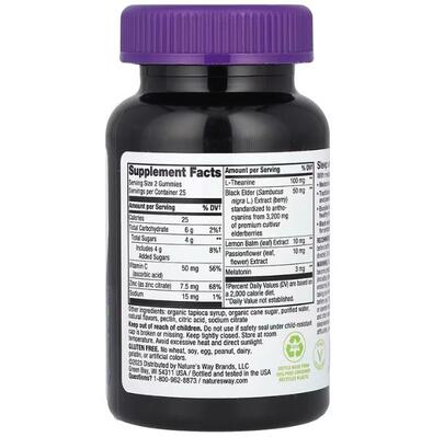Бузина черная с мелатонином и L-теанином Nature's Way Sambucus Sleep + Immune with Melatonin & L-Theanine, 50 жевательных конфет