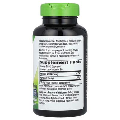Боярышник ягоды Nature's Way Hawthorn Berries 1080 мг, 180 веганских капсул