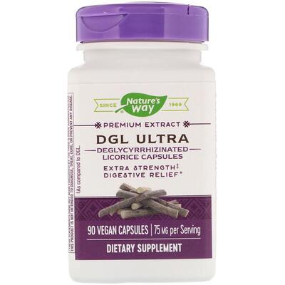 Глицирризинат солодки Nature's Way DGL Ultra 75 мг, 90 капсул