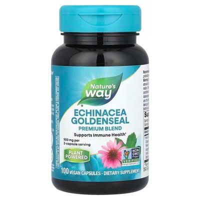 Эхинацея и гидрастис Nature's Way Echinacea Goldenseal 900 мг, 100 веганских капсул