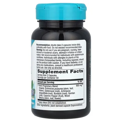 Ехінацея та гідрастіс Nature's Way Echinacea Goldenseal 900 мг, 100 веганських капсул
