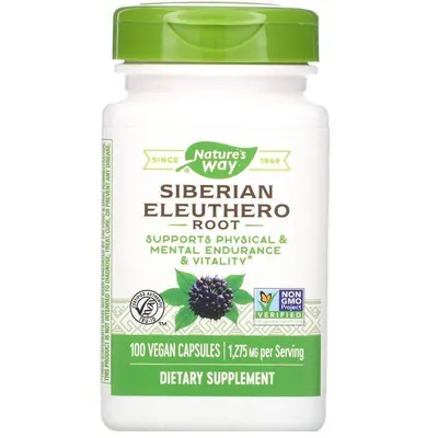 Елеутерокок сибірський корінь Nature's Way Siberian Eleuthero 1275 мг, 100 капсул