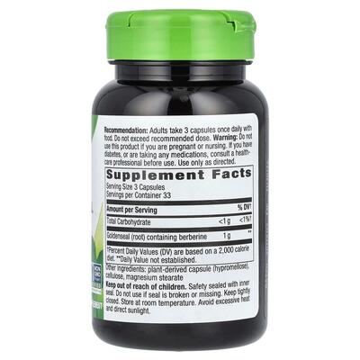 Желтокорень канадский (гидрастис) Nature's Way Goldenseal Root Nature's Way, 100 веганских капсул