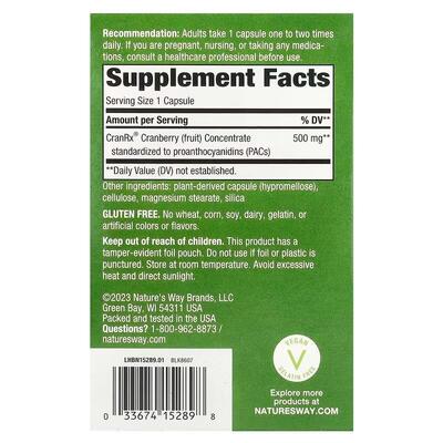 Клюква Nature's Way CranRx Bioactive Cranberry 500 мг, 30 капсул