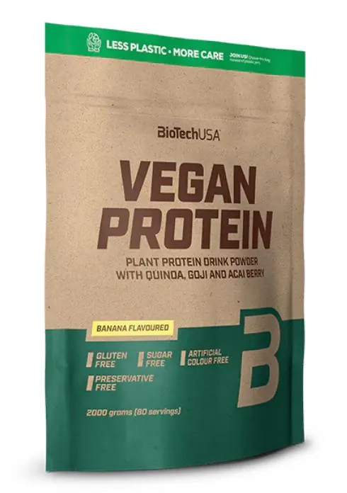 Протеїн рослинний змішаний Biotech Vegan Protein банан, 2 кг