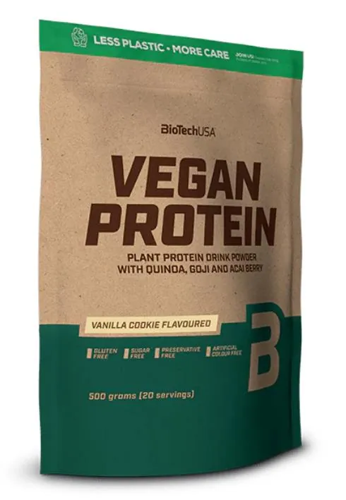 Протеїн рослинний змішаний Biotech Vegan Protein ванільне печиво, 500 г