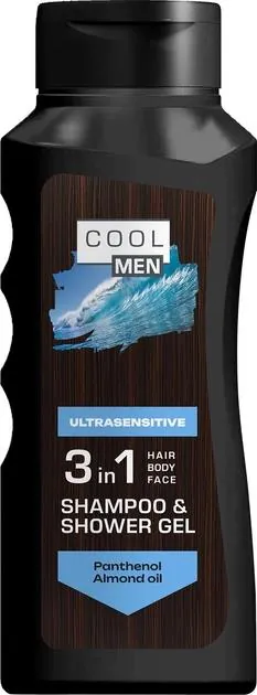 Гель-шампунь Cool Men Ultrasensitive 3-в-1, 400 мл