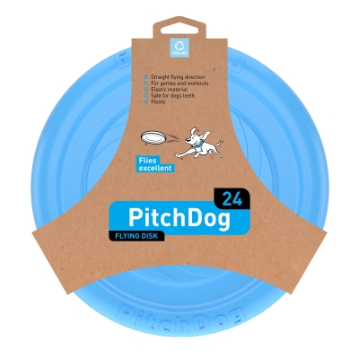 Игрушка летающий диск Collar 62472 PitchDog для апортировки для собак, 24 см, голубая