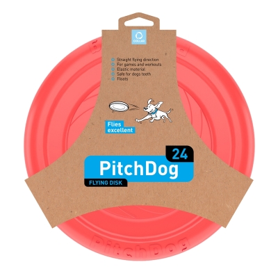Игрушка летающий диск Collar 62477 PitchDog для апортировки для собак, 24 см, розовая