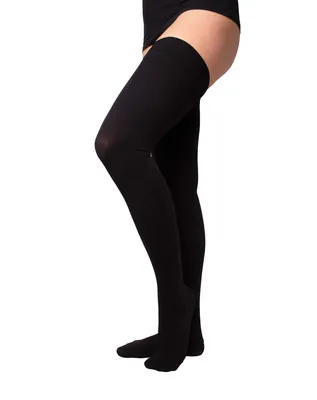 Панчохи компресійні Venotonia Cotton AG клас компресії 2, закритий носок, нормальні, із силіконовими крапками, колір чорний, розмір IV+